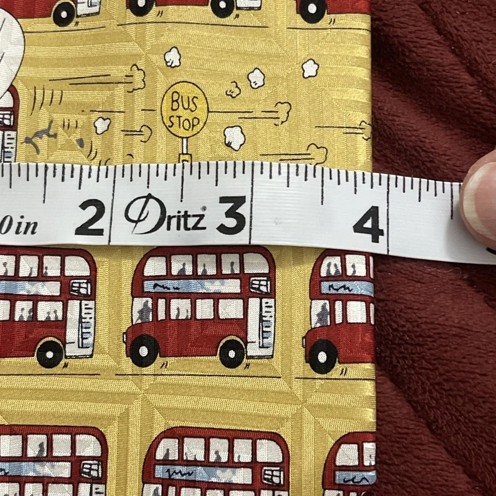 A FAMILY‎ Tie Pure Silk Tie Men's London Bus Stop Cartoon Patterned tied Formal